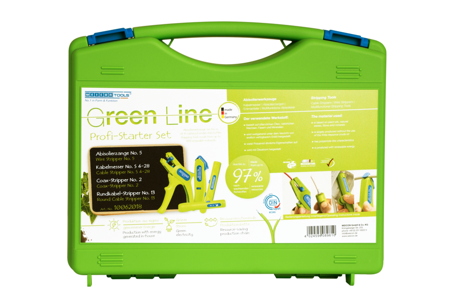 Conjunto inicial Pro Green Line | ferramentas de descarne sustentáveis I conjunto de descarne de 4 peças para instalações domésticas