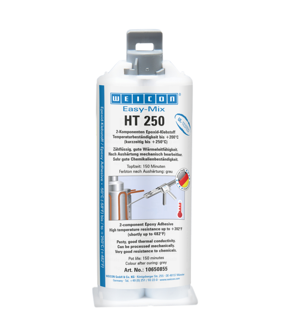 Adesivo Epóxi WEICON Easy-Mix HT 250 | adesivo epóxi resistente a altas temperaturas até +250 °C