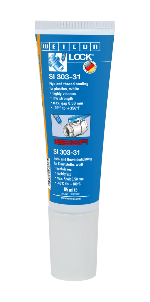 WEICONLOCK® SI 303-31 Vedante de Tubos e Roscas | resistência baixa, viscosidade elevada, certificado pelo ISEGA