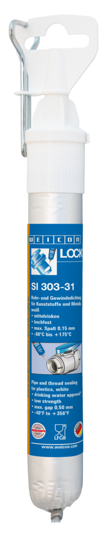 WEICONLOCK® SI 303-31 Vedante de Tubos e Roscas | resistência baixa, viscosidade elevada, certificado pelo ISEGA