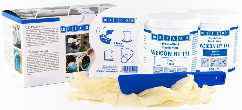 WEICON HT 111 | sistema de resina epóxi resistente a altas temperaturas para reparações e moldagem