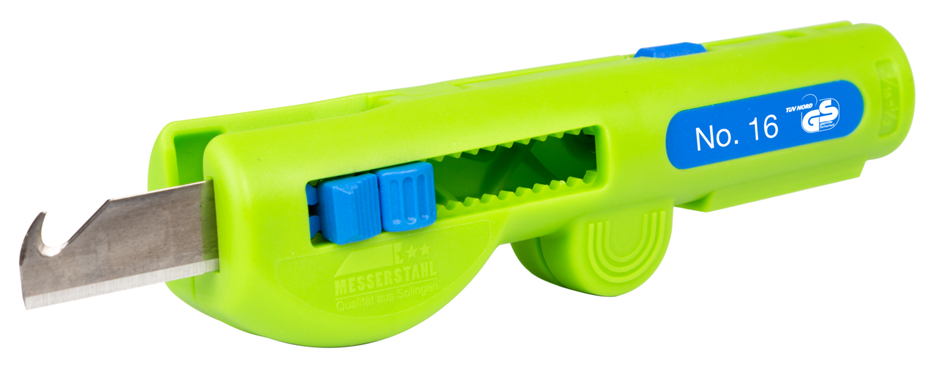 Quadro-Stripper No.16 Green Line | ferramenta de descarne sustentável I descarnador multifuncional, intervalo de trabalho descarne 0,5 - 6,0 mm² I diâmetro 8 - 13 mm Ø