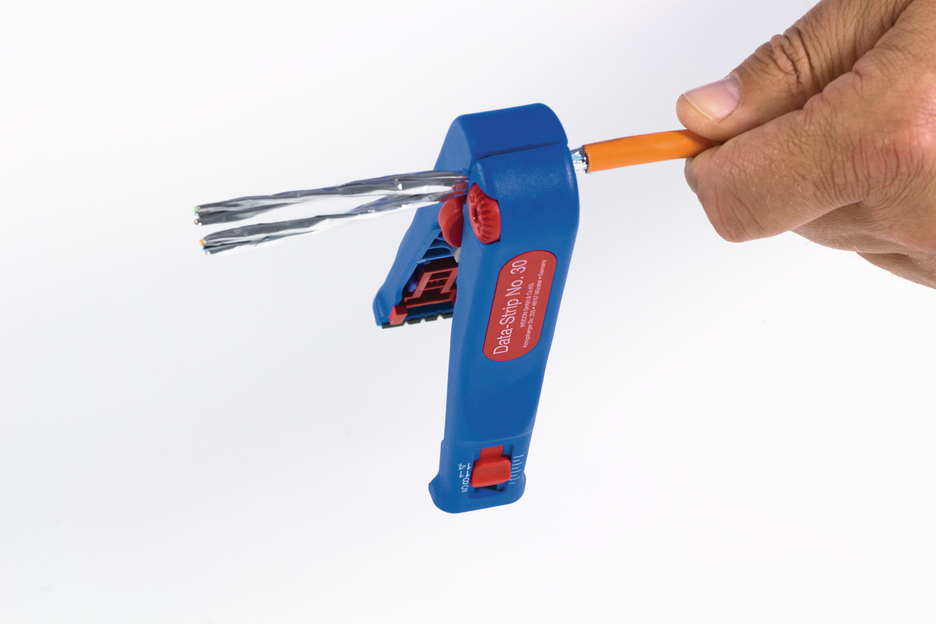 Fast-Bond | para descarnar e retirar cabos de dados e de rede I incl. alicate de corte lateral I diâmetro de trabalho 4,0 - 10 mm Ø