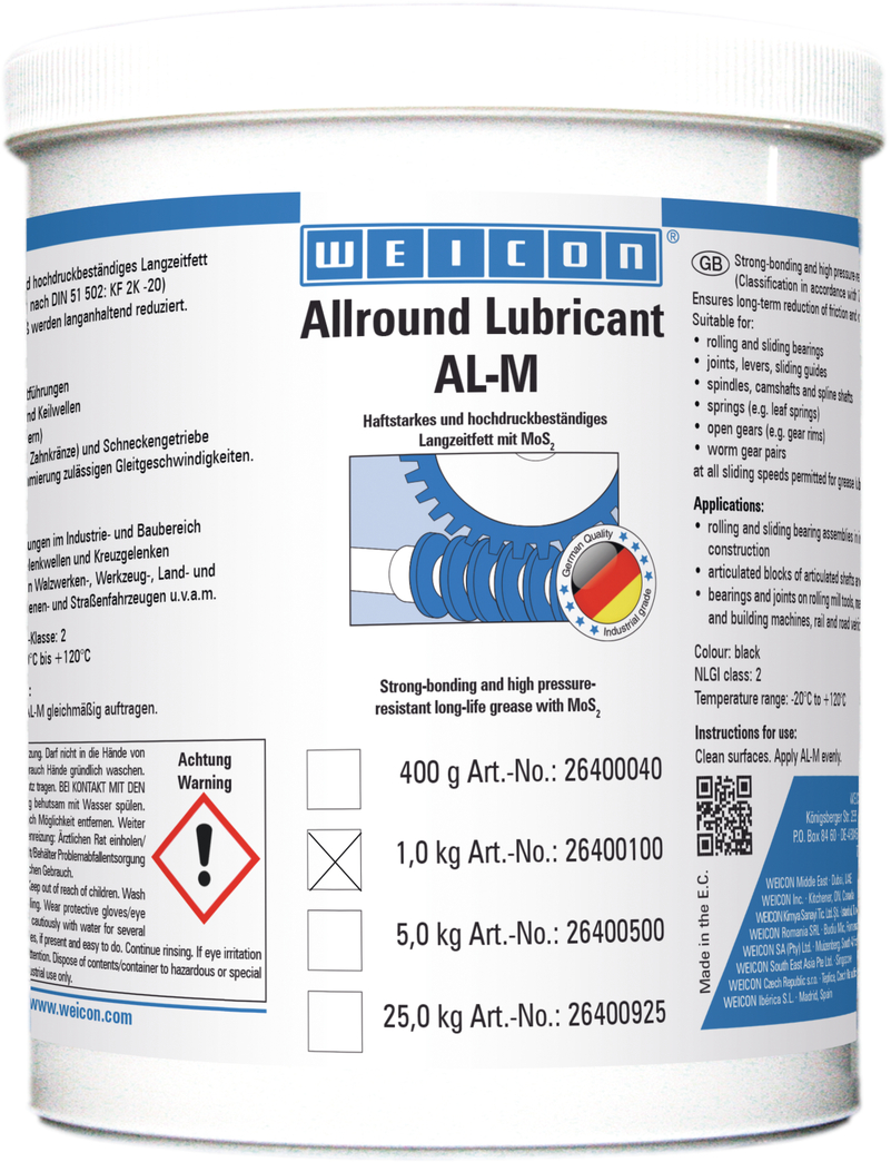 Lubrificante de Alto-Desempenho AL-M | Lubrificação de longa duração com MoS2 Lubrificante de Alto-Desempenho AL-M | Lubrificação de longa duração com MoS2