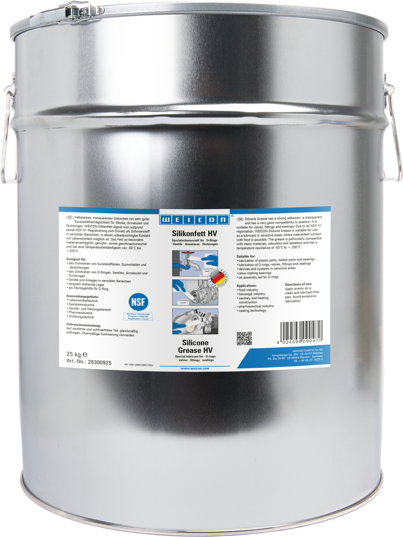 Massa de Silicone HV | Massa lubrificante de qualidade alimentar