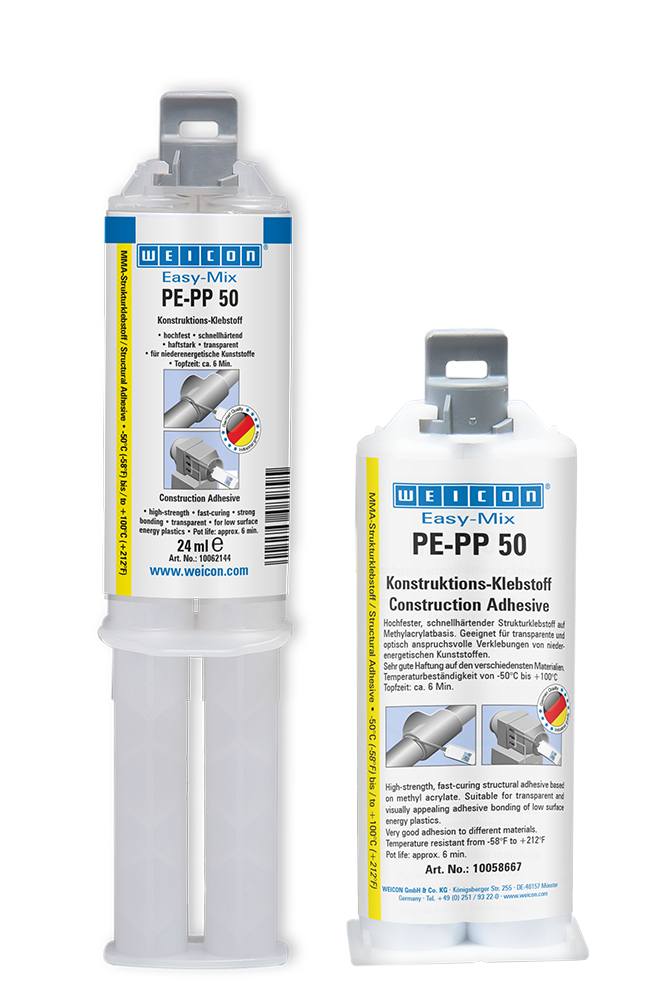Adesivo Acrílico Estrutural Easy-Mix PE-PP 50 | adesivo de construção à base de acrilato de metilo para plásticos especiais