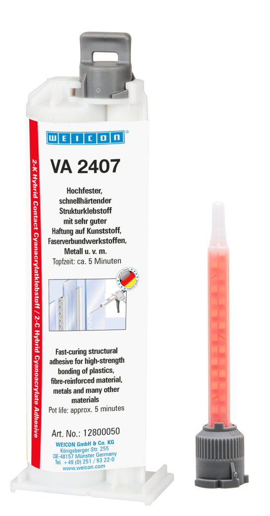 Adesivo de Cianoacrilato VA 2407 | cianoacrilato de dois componentes, preenchimento de fissuras largas