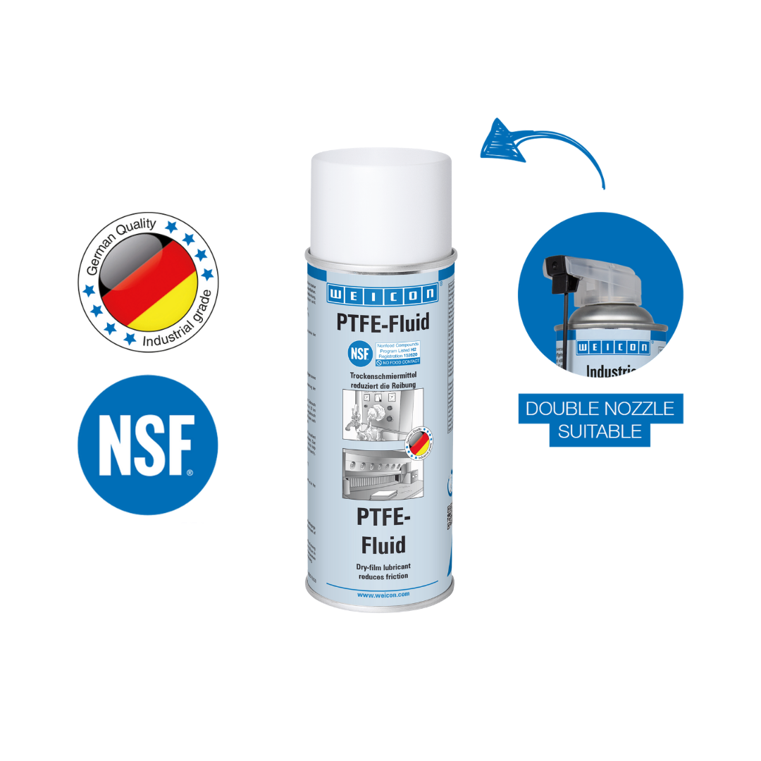 Spray PTFE-Fluid | óleo lubrificante seco sem gordura para o sector alimentar NSF H2