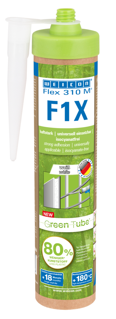 Flex 310 M® F1X Green Tube | Adesivo e vedante à base de polímeros MS com uma aderência inicial muito elevada, resistente a temperaturas até +180°C