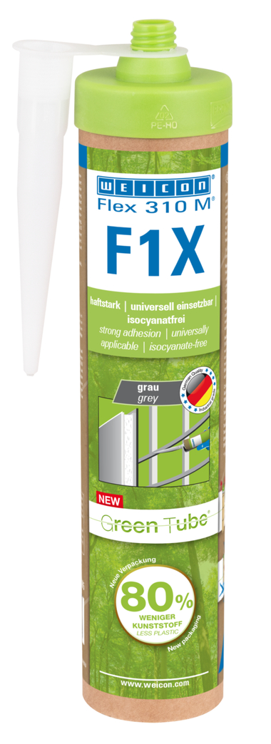 Flex 310 M® F1X Green Tube | Adesivo e vedante à base de polímeros MS com uma aderência inicial muito elevada, resistente a temperaturas até +180°C