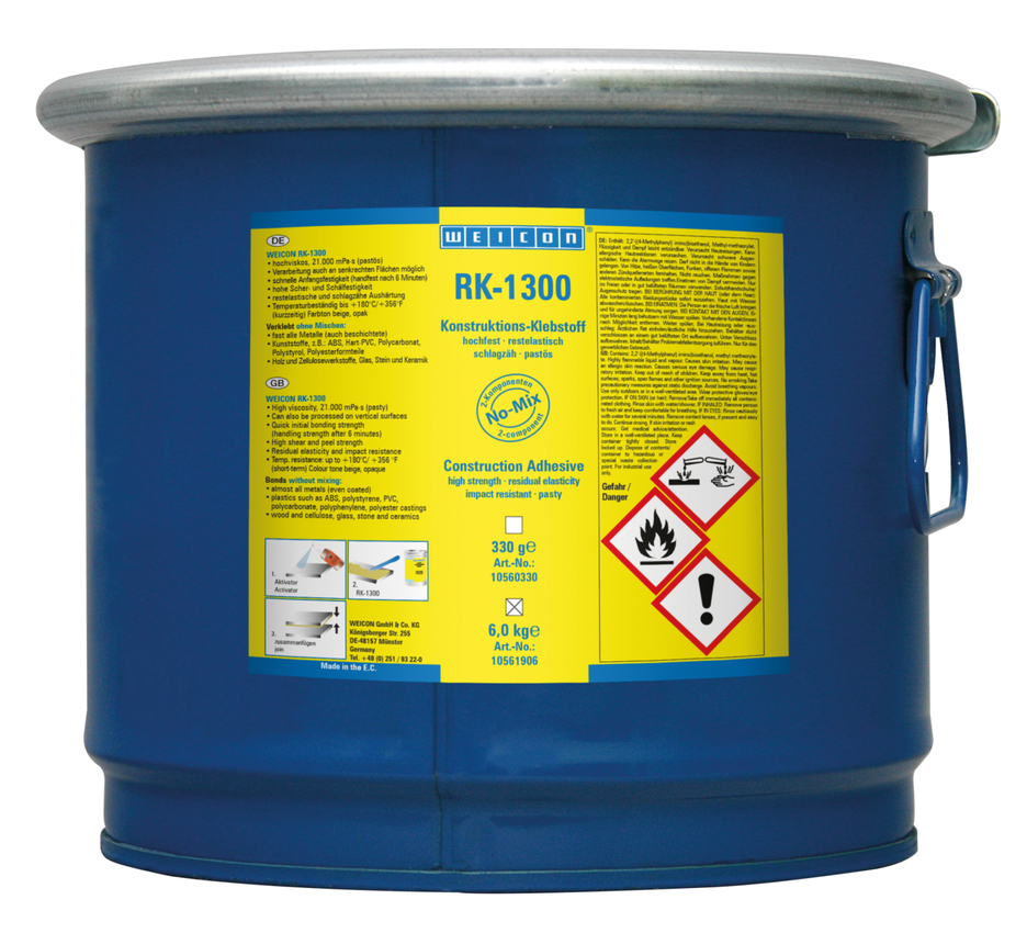 Adesivo Acrílico Estrutural RK-1300 | adesivo estrutural acrílico, adesivo pastoso No-Mix