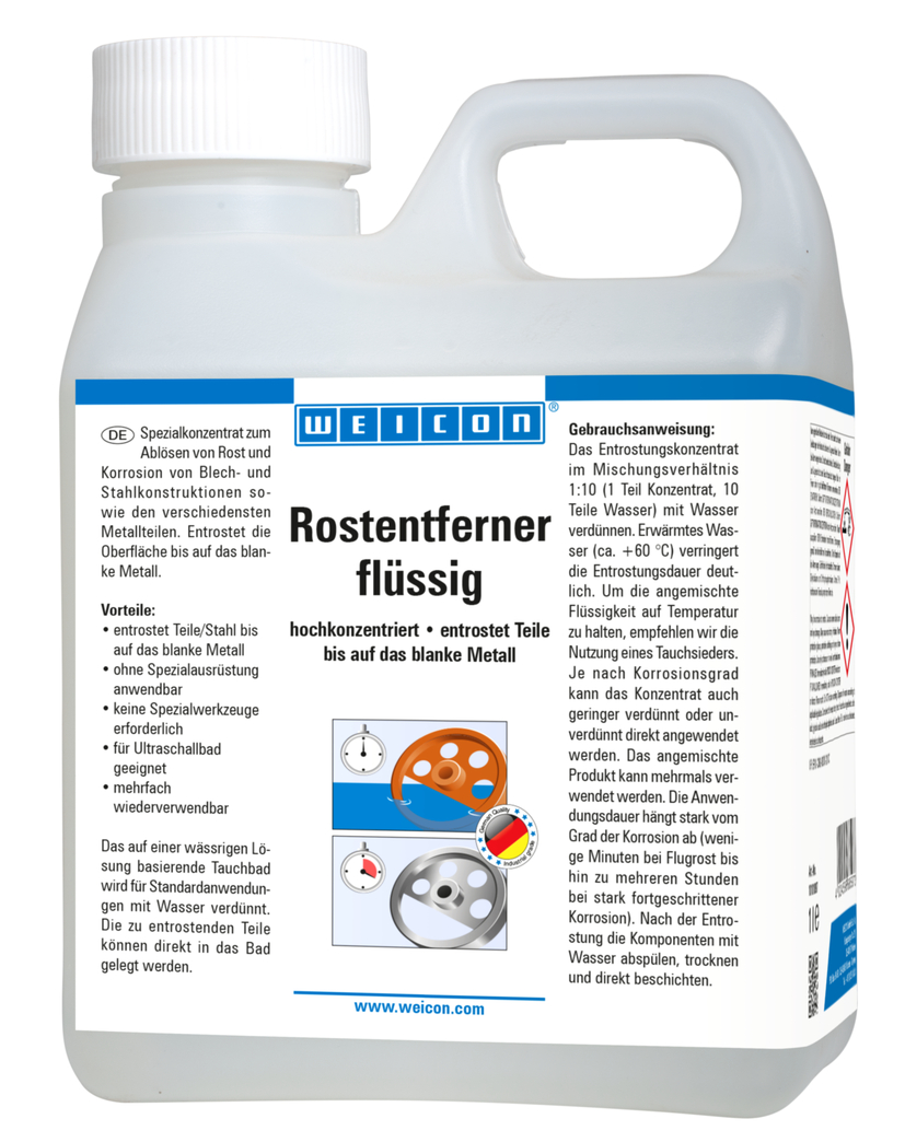 Líquido Removedor de Ferrugem | é um concentrado especial para remover ferrugem e corrosão por imersão