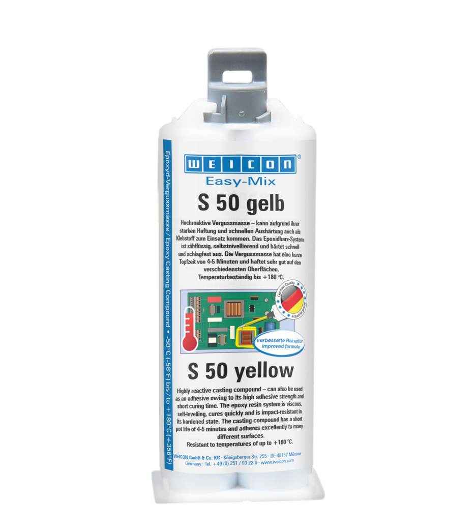 Adesivo Epóxi Easy-Mix S 50 Amarelo | composto de fundição epóxi resistente a altas temperaturas