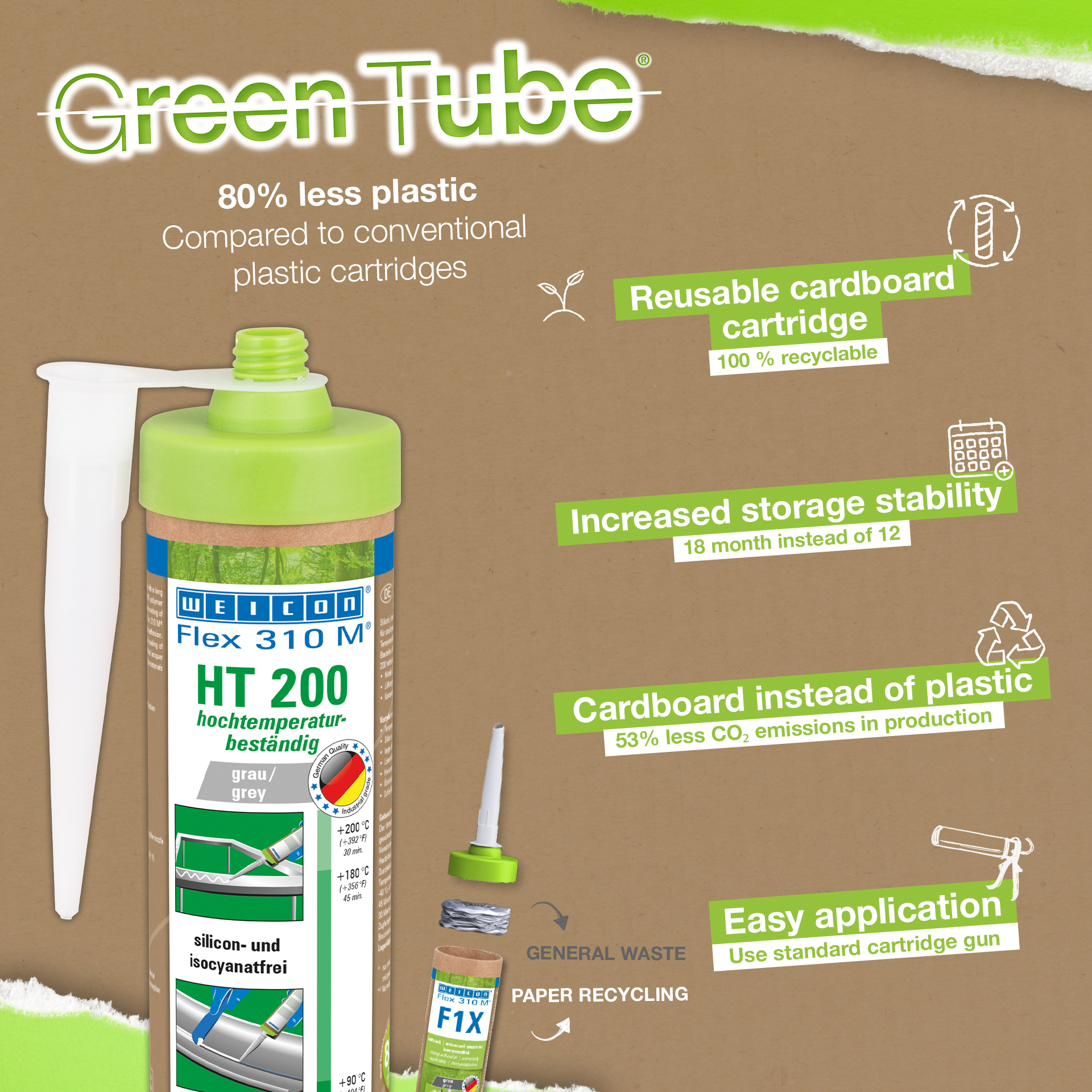 Polímero MS Flex 310 M® HT 200 | Adesivo e vedante com elevada aderência inicial - ideal para revestimento a pó e resistente ao calor até 200 °C