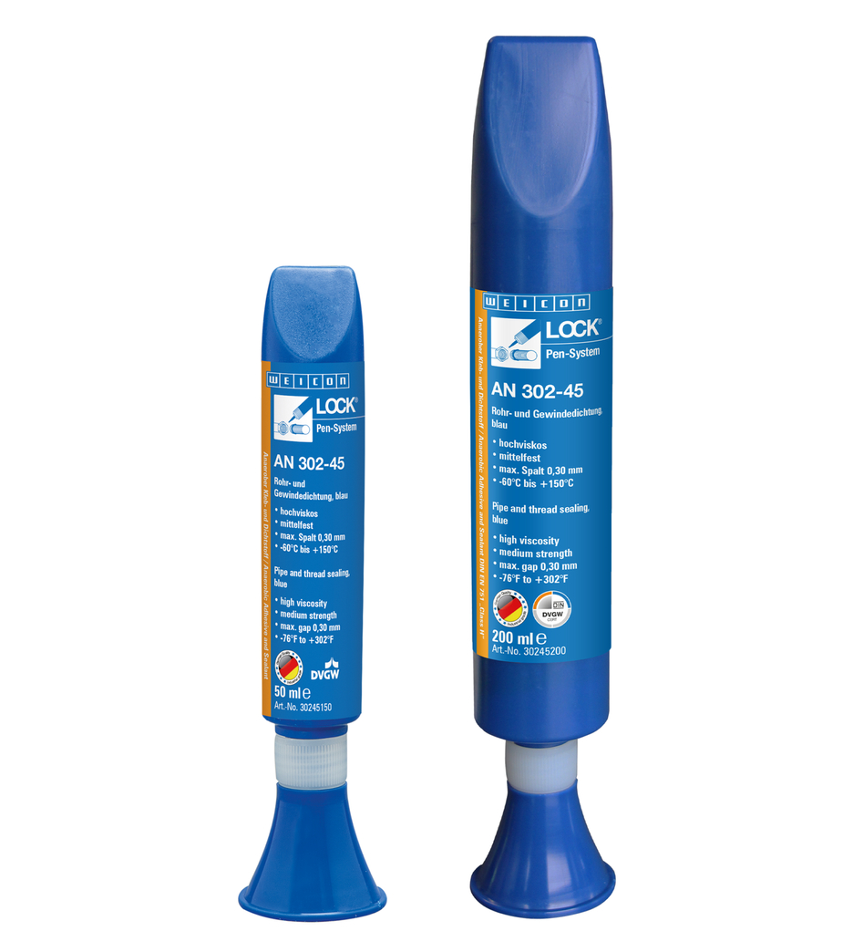 WEICONLOCK® AN 302-45 Vedante de Tubos e Roscas | para roscas grossas, resistência média, com aprovação DVGW