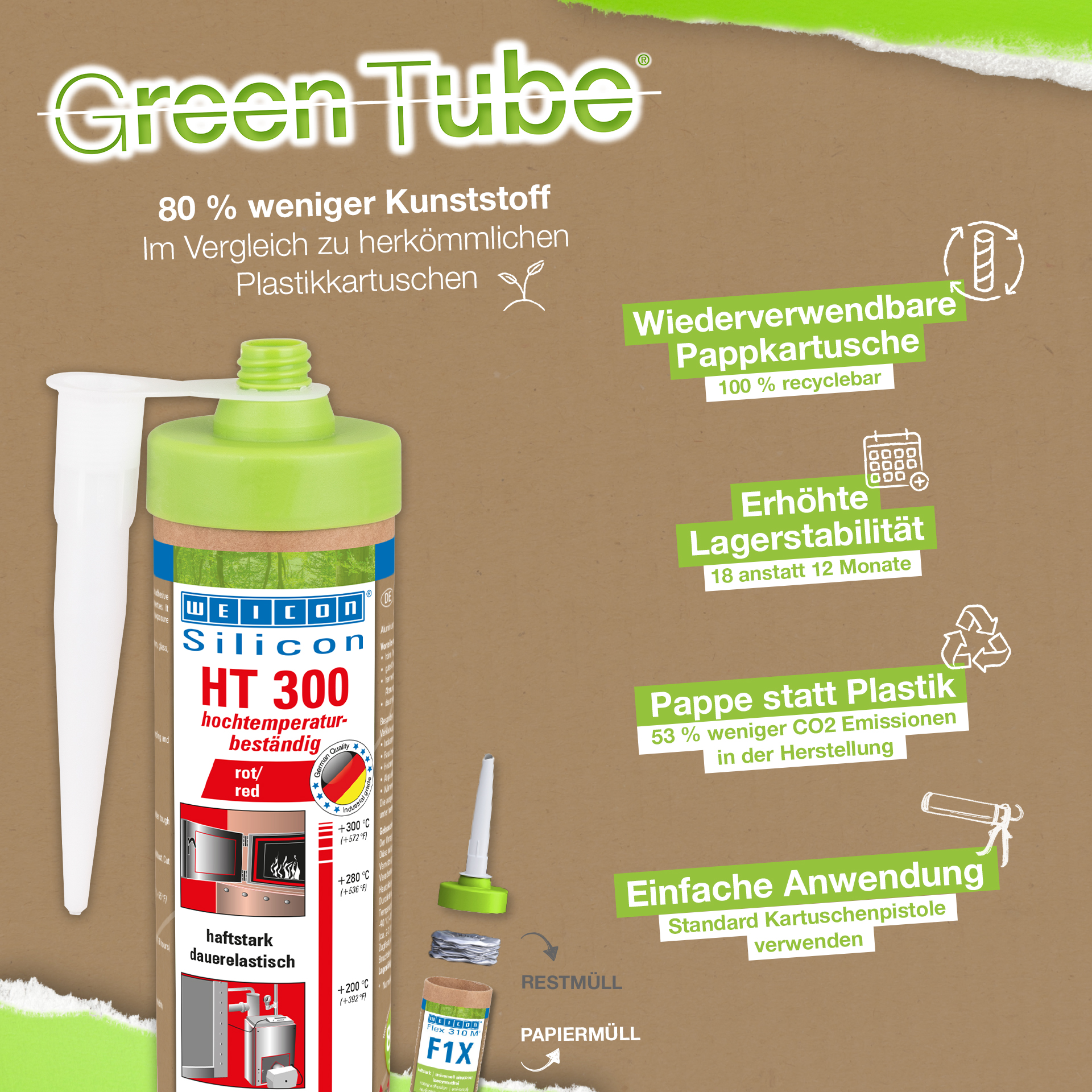 Silicone HT 300 | vedante, resistente a altas temperaturas até +300°C (+572°F)