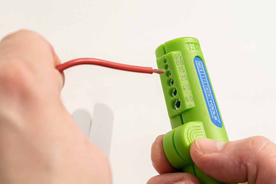 Quadro-Stripper No.16 Green Line | ferramenta de descarne sustentável I descarnador multifuncional, intervalo de trabalho descarne 0,5 - 6,0 mm² I diâmetro 8 - 13 mm Ø